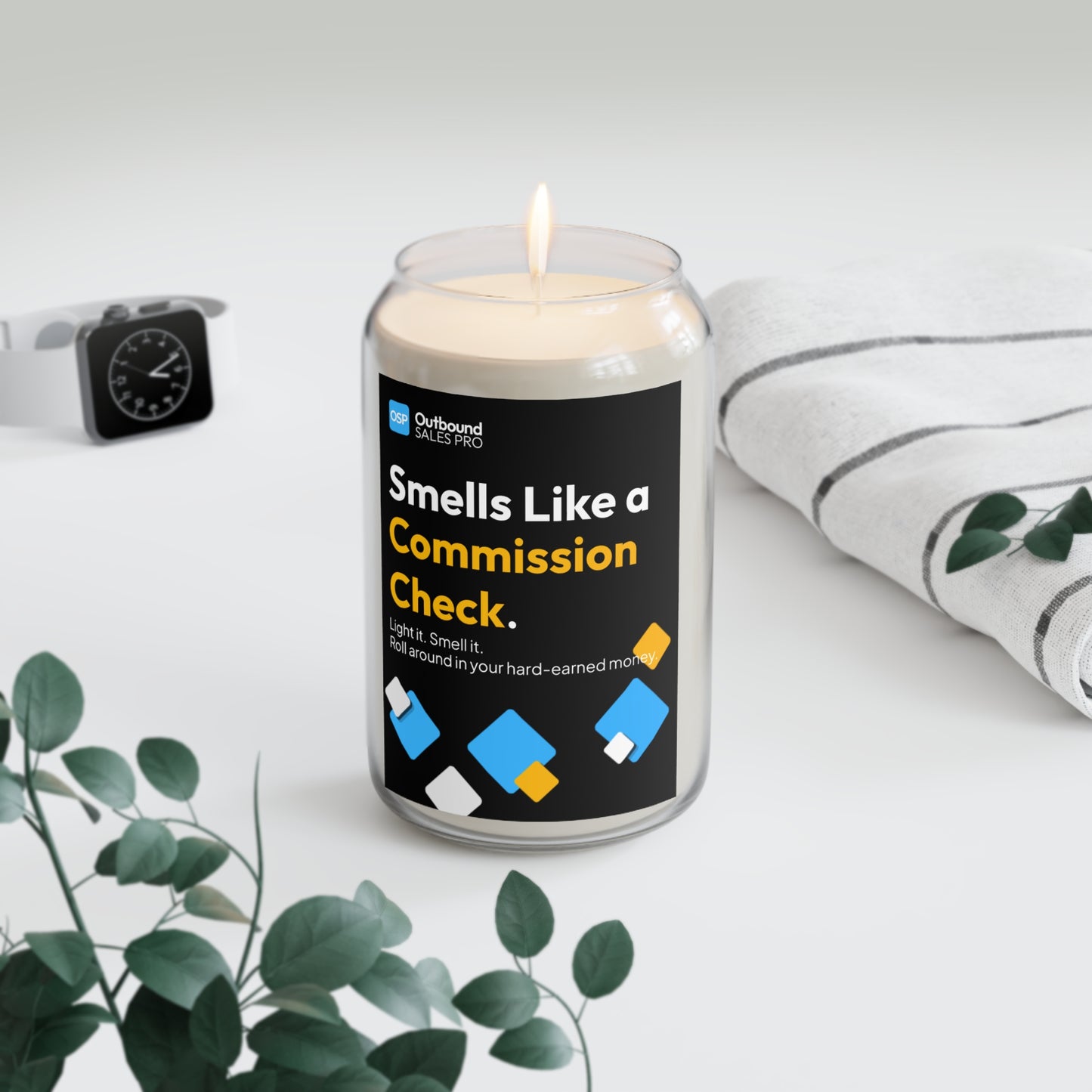 "Smells Like a Commission Check" Motivational Sales Gift (13.75 oz)